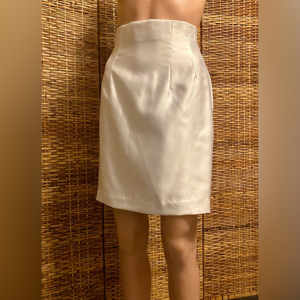 * SALE * Custom White Satin Pencil Skirt